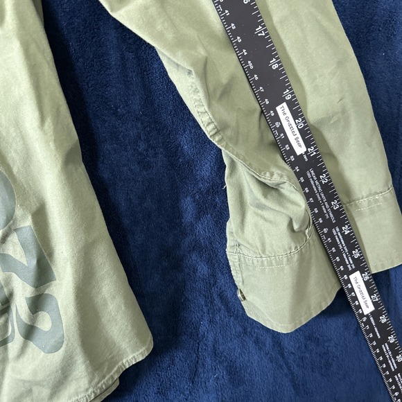 Ecko Unltd Mens Button Up Shirt Army Green Size XXL LS Logo Spellout Military - Picture 11 of 15